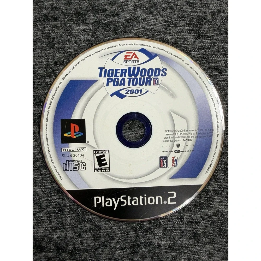 Tiger Woods PGA Tour 2001 Sony PlayStation 2 PS2 Game Disc Only SLUS-20104